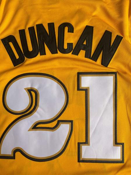 Wake Forest Demon Deacons DUNCAN #21 Yellow NCAA Basketball Jersey