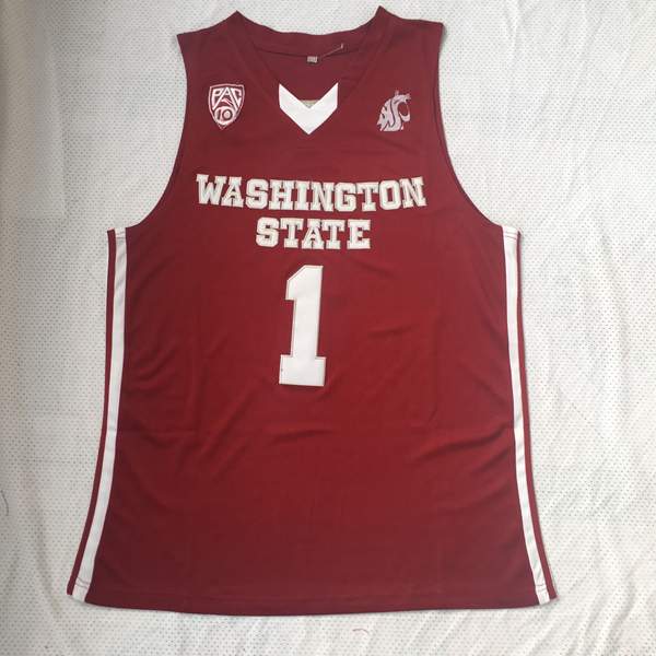 Washington State Cougars THOMPSON #1 Red NCAA Basketball Jersey