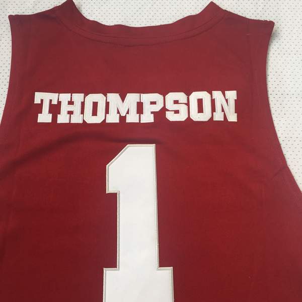 Washington State Cougars THOMPSON #1 Red NCAA Basketball Jersey