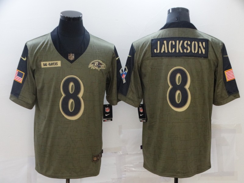 Baltimore Ravens Olive Salute To Service NFL Jersey