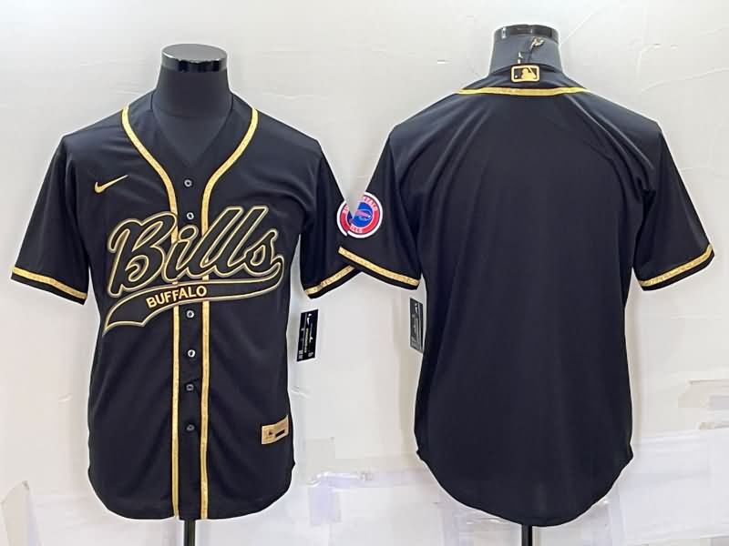 Buffalo Bills Black Gold MLB&NFL Jersey 02