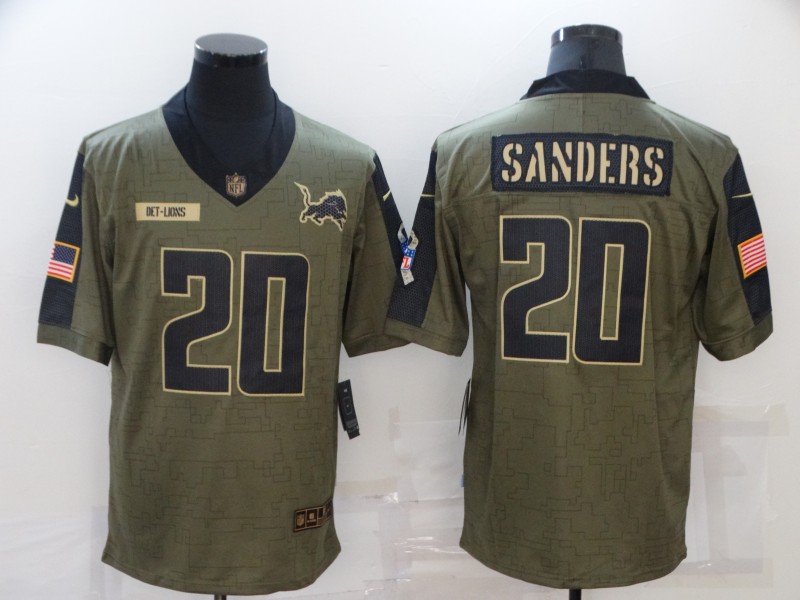 Detroit Lions Olive Salute To Service NFL Jersey