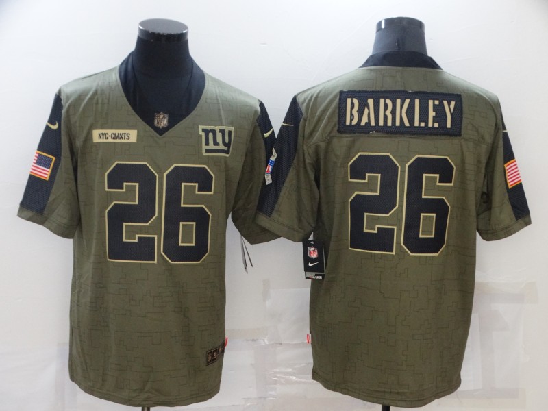 New York Giants Olive Salute To Service NFL Jersey 02