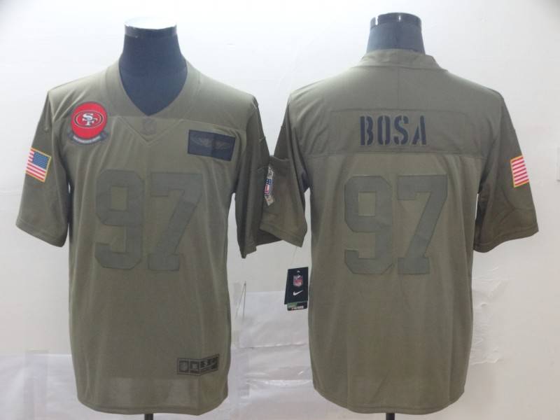 San Francisco 49ers Olive Salute To Service NFL Jersey 02