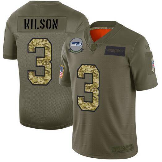 Seattle Seahawks Olive Salute To Service NFL Jersey 03