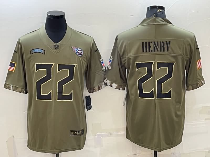 Tennessee Titans Olive Salute To Service NFL Jersey 05