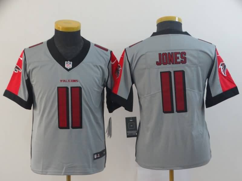 Kids Atlanta Falcons JONES #11 Grey Inverted Legend NFL Jersey