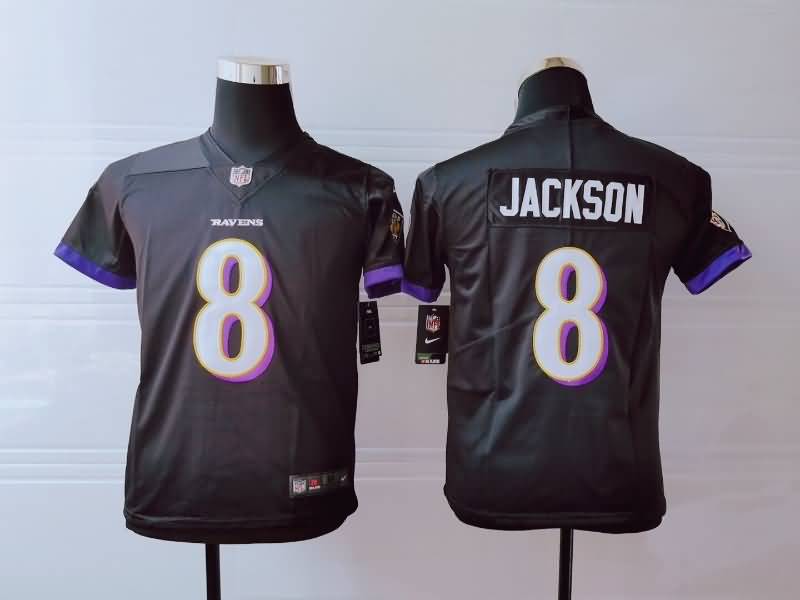 Kids Baltimore Ravens JACKSON #8 Black NFL Jersey