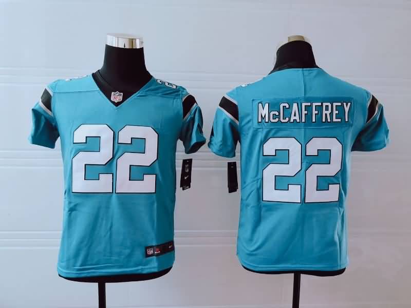Kids Carolina Panthers MCCAFFREY #22 Blue NFL Jersey