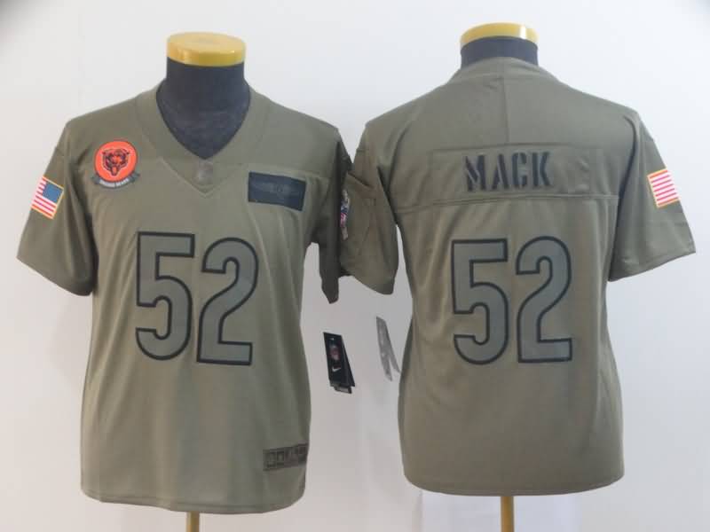 Kids Chicago Bears MACK #52 Olive Salute To Service NFL Jersey
