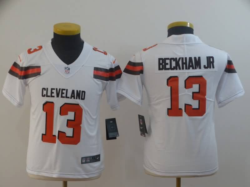 Kids Cleveland Browns BECKHAM JR #13 White NFL Jersey