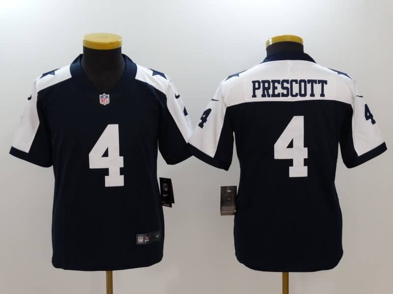 Kids Dallas Cowboys PRESCOTT #4 Dark Blue NFL Jersey 02