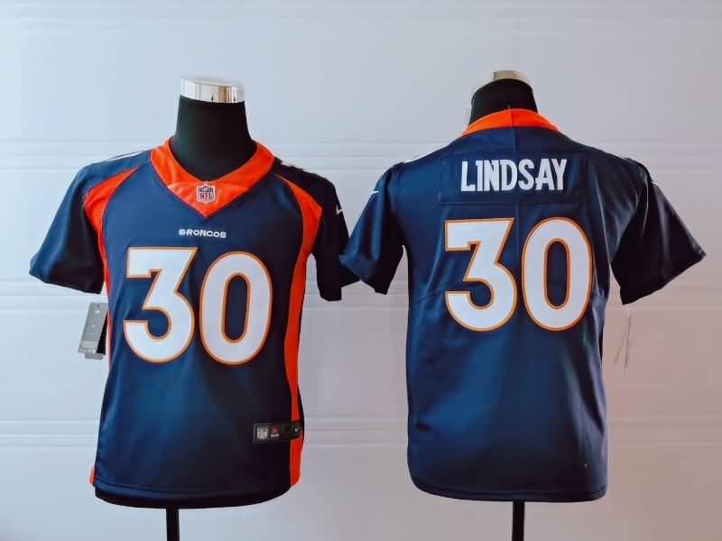 Kids Denver Broncos LINDSAY #30 Dark Blue NFL Jersey