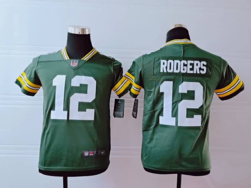 Kids Green Bay Packers RODGERS #12 Green NFL Jersey