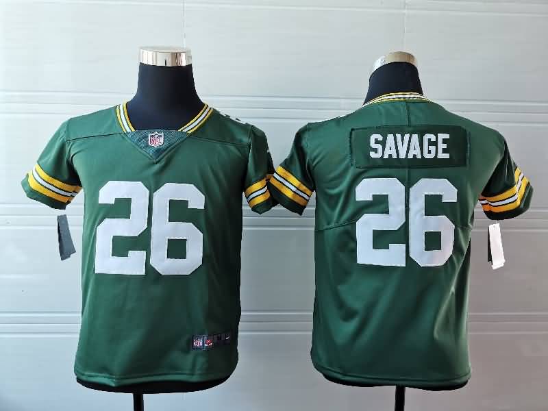 Kids Green Bay Packers SAVAGE #26 Green NFL Jersey