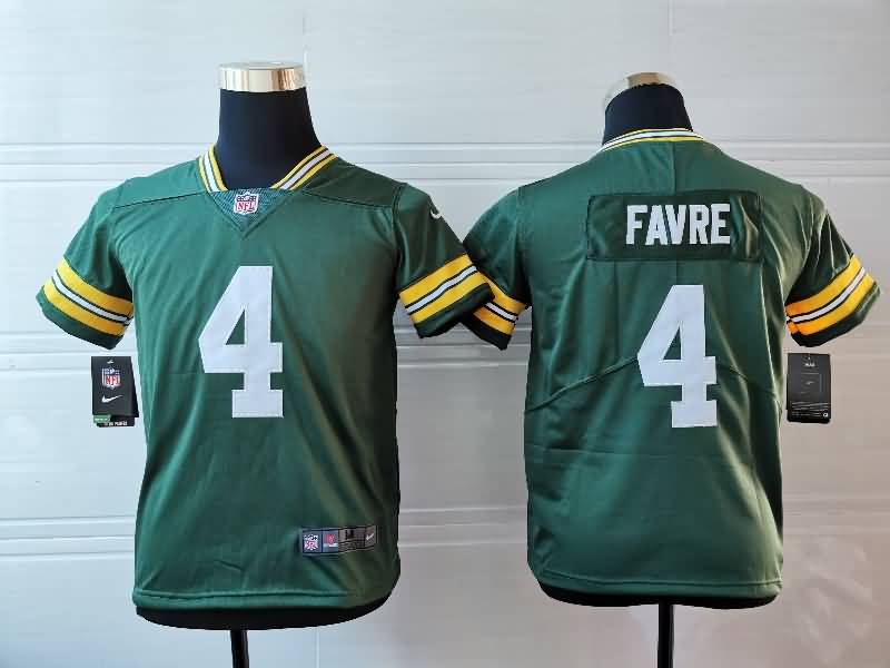 Kids Green Bay Packers FAVRE #4 Green NFL Jersey