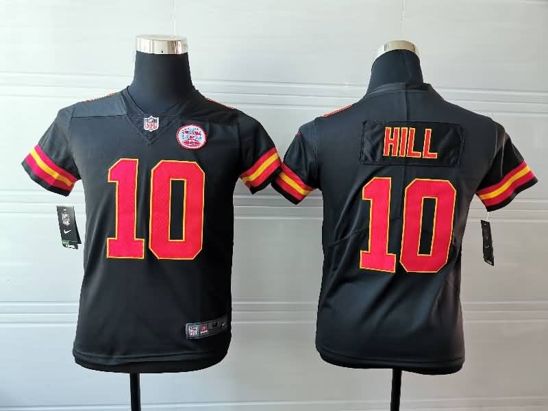 Kids Kansas City Chiefs HILL #10 Black NFL Jersey