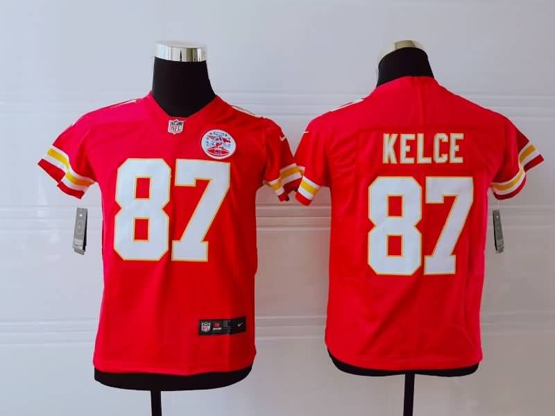Kids Kansas City Chiefs KELCE #87 Red NFL Jersey
