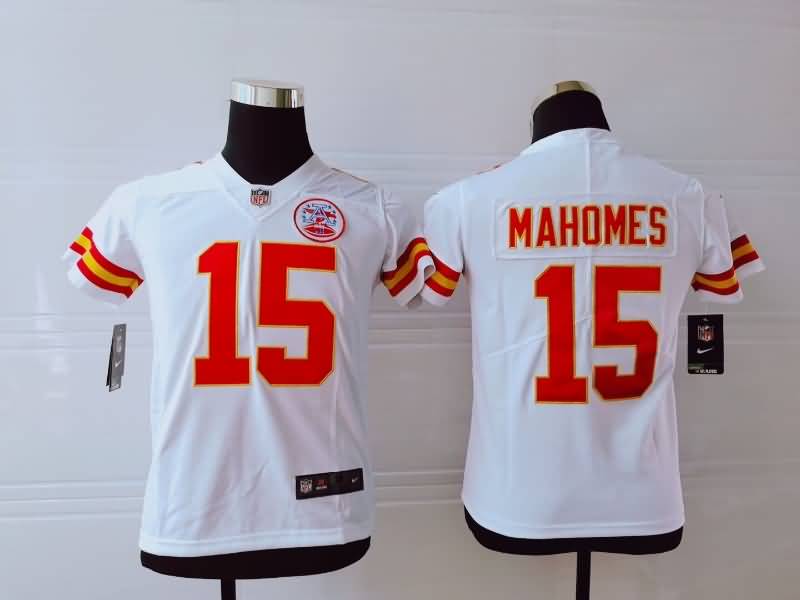 Kids Kansas City Chiefs MAHOMES #15 White NFL Jersey