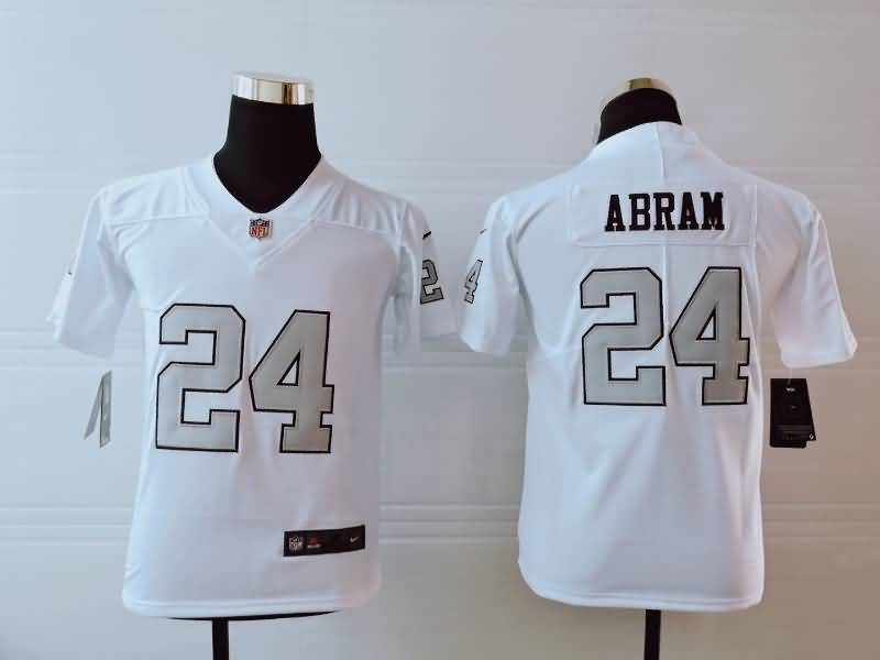 Kids Las Vegas Raiders ABRAM #24 White NFL Jersey