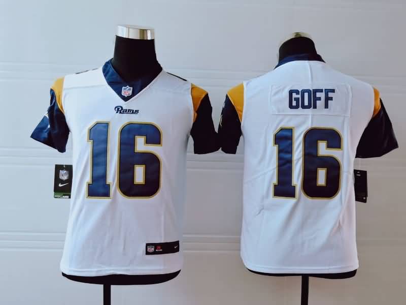 Kids Los Angeles Rams GOFF #16 White NFL Jersey
