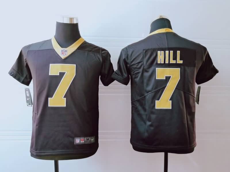 Kids New Orleans Saints HILL #7 Black NFL Jersey