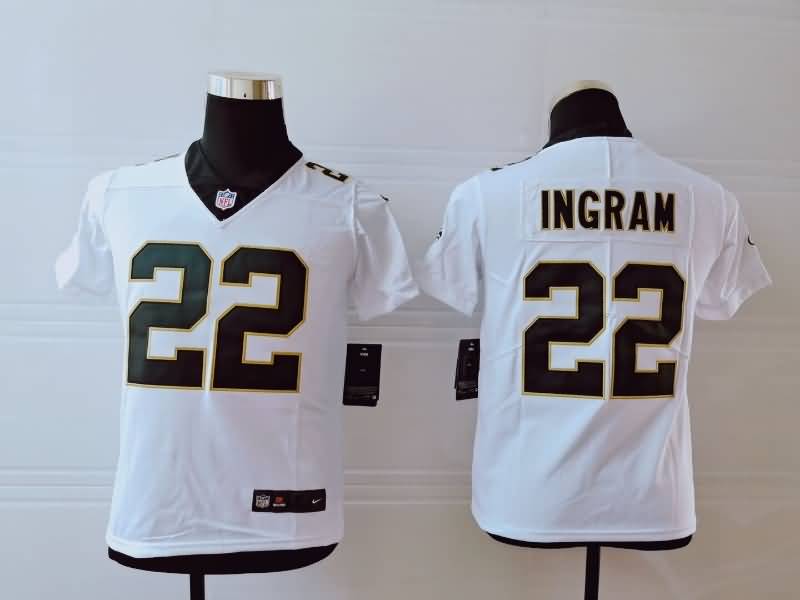 Kids New Orleans Saints INGGGRAM #22 White NFL Jersey