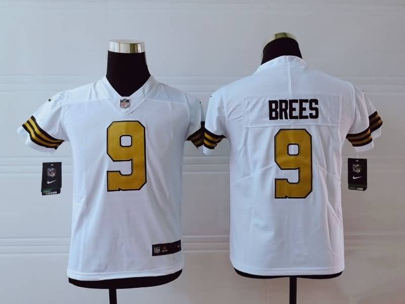 Kids New Orleans Saints BREES #9 White NFL Jersey 02