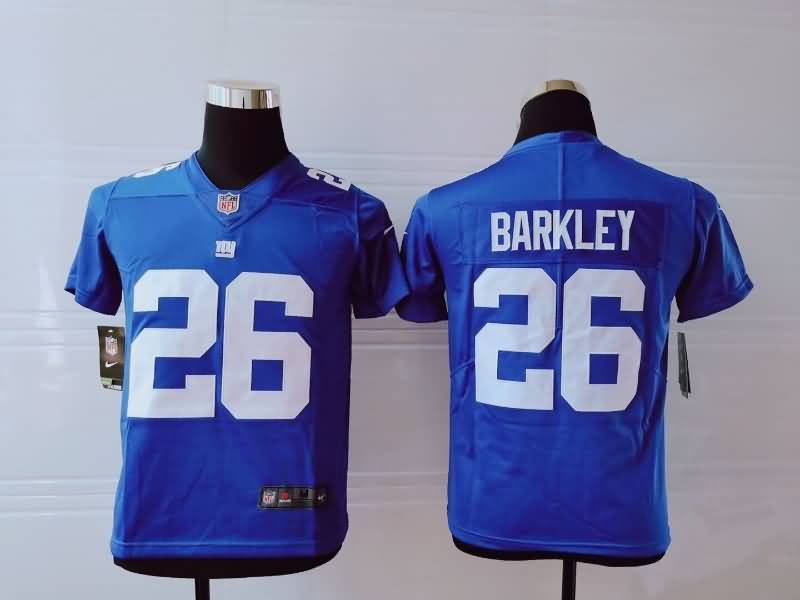 Kids New York Giants BARKLEY #26 Blue NFL Jersey