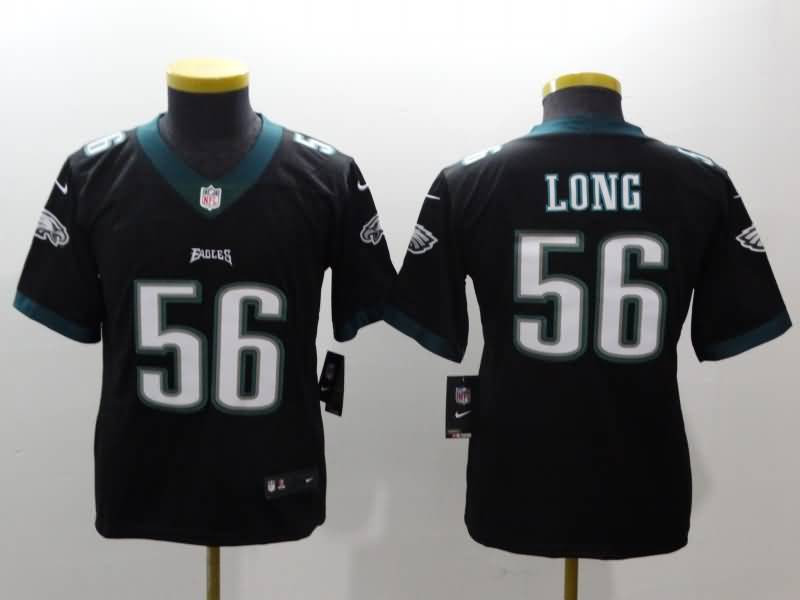 Kids Philadelphia Eagles LONG #56 Black NFL Jersey