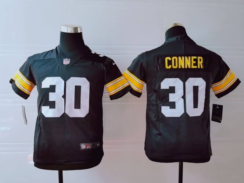 Kids Pittsburgh Steelers CONNER #30 Black NFL Jersey 02