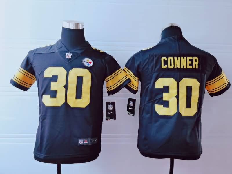 Kids Pittsburgh Steelers CONNER #30 Black NFL Jersey 03