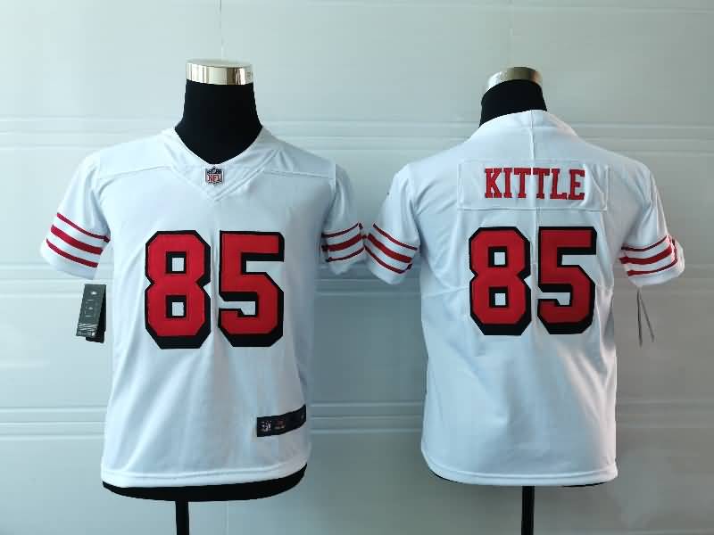 Kids San Francisco 49ers KITTLE #85 White Retro NFL Jersey