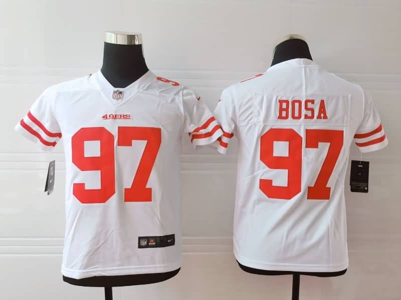 Kids San Francisco 49ers BOSA #97 White NFL Jersey
