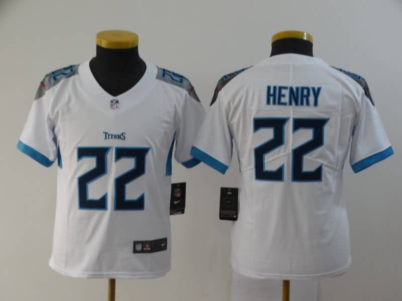 Kids Tennessee Titans HENRY #22 White NFL Jersey