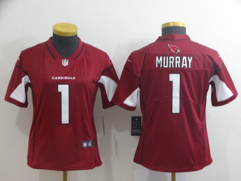 Arizona Cardinals MURRAY #1 Red Women NFL Jersey