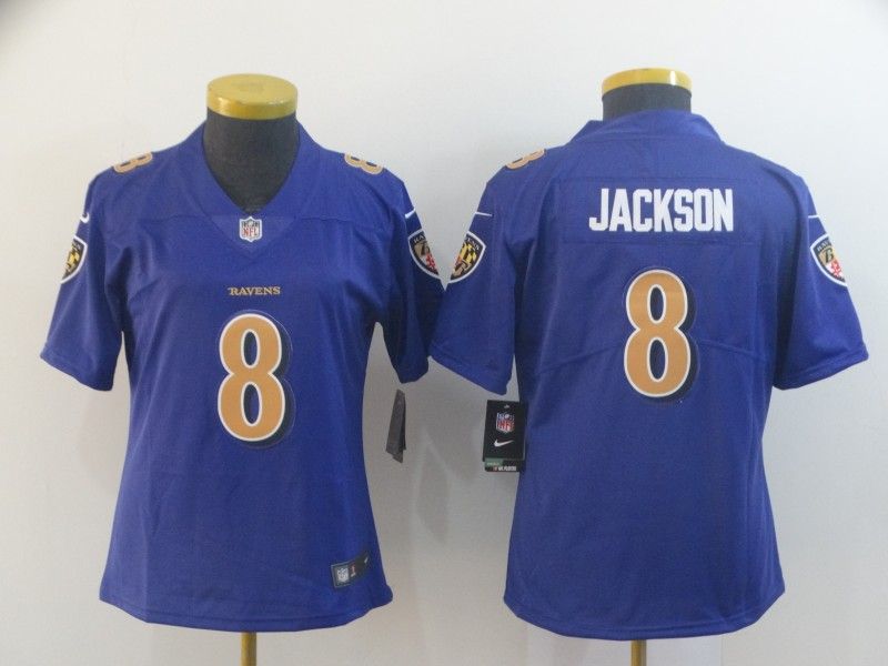 Baltimore Ravens JACKSON #8 Blue Women NFL Jersey