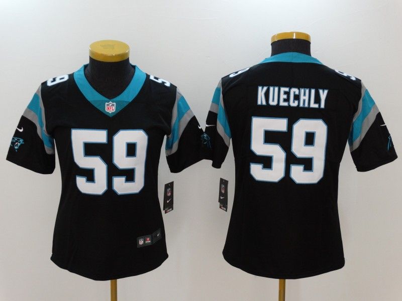 Carolina Panthers KUECHLY #59 Black Women NFL Jersey