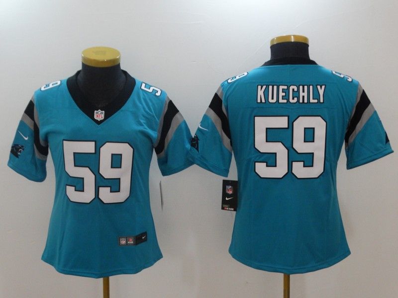 Carolina Panthers KUECHLY #59 Blue Women NFL Jersey