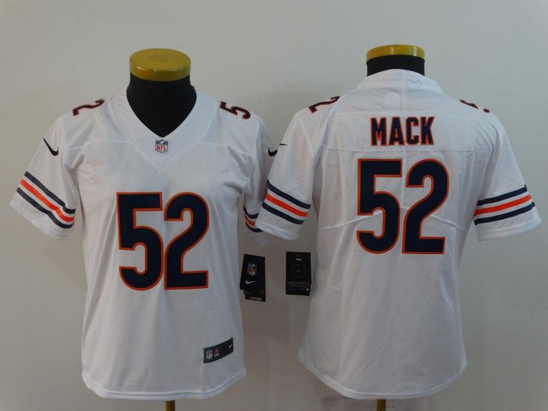 Chicago Bears MACK #52 White Women NFL Jersey 02