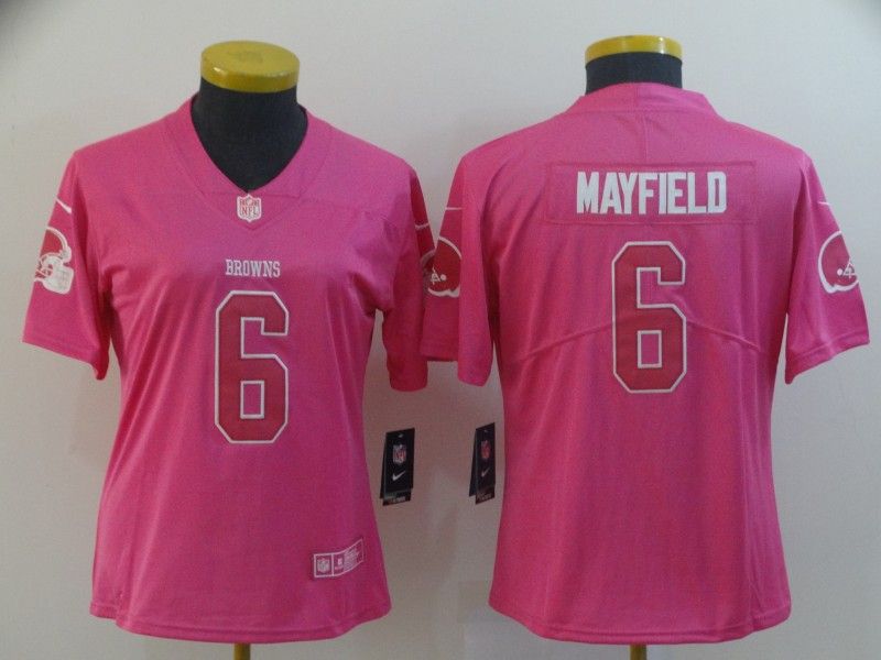 Cleveland Browns MAYFIELD #6 Pink Fashion Women NFL Jersey