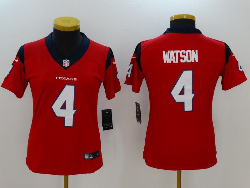 Houston Texans WATSON #4 Red Women NFL Jersey