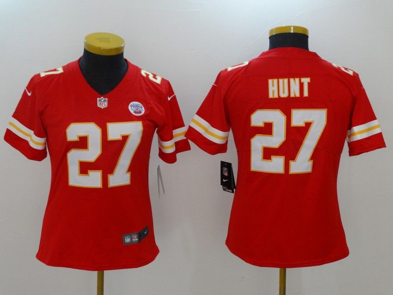 Kansas City Chiefs HUNT #27 Red Women NFL Jersey