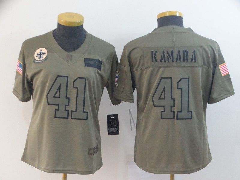 New Orleans Saints KAMARA #41 Olive Salute To Service Women NFL Jersey