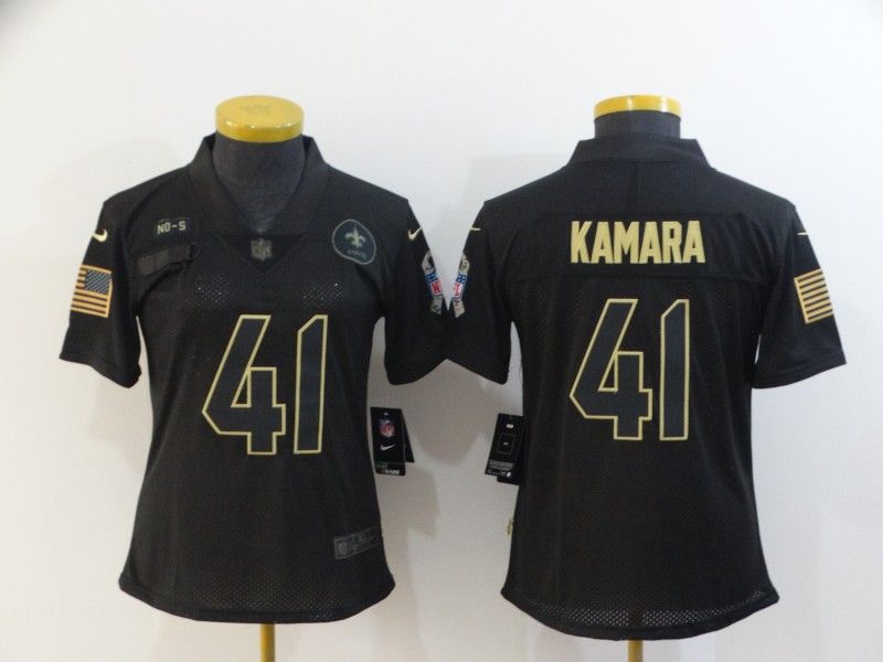 New Orleans Saints KAMARA #41 Black Gold Salute To Service Women NFL Jersey