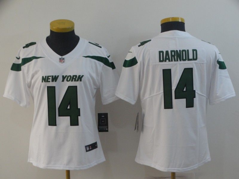 New York Jets DARNOLD #14 White Women NFL Jersey