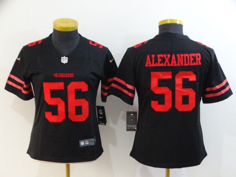 San Francisco 49ers ALEXANDER #56 Black Women NFL Jersey