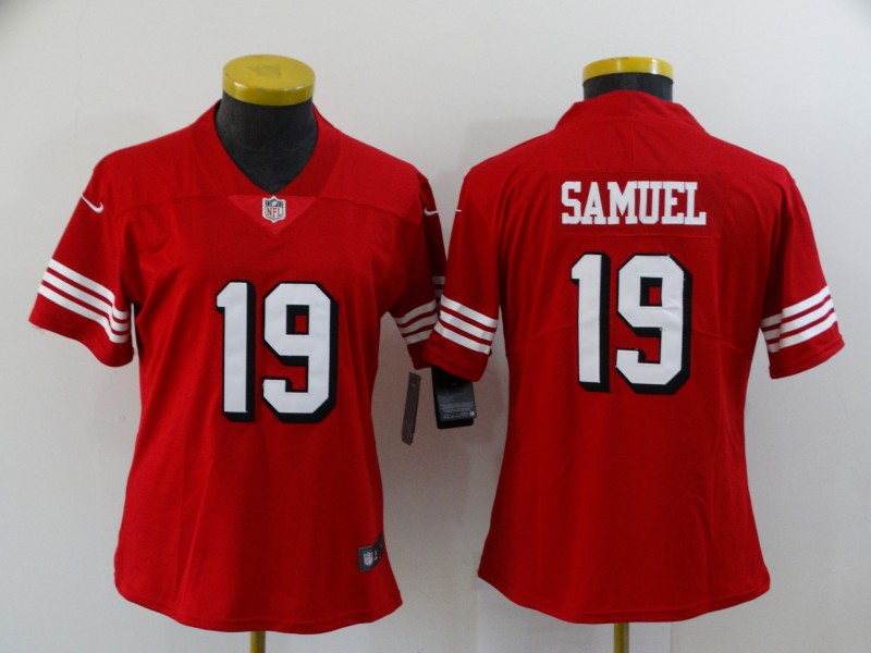 San Francisco 49ers SAMUEL #19 Red Women NFL Jersey 02