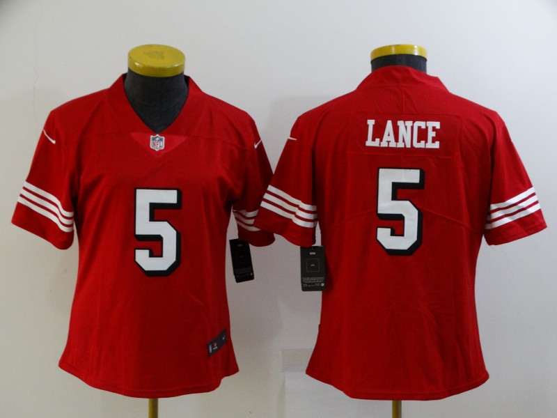 San Francisco 49ers LANCE #5 Red Women NFL Jersey
