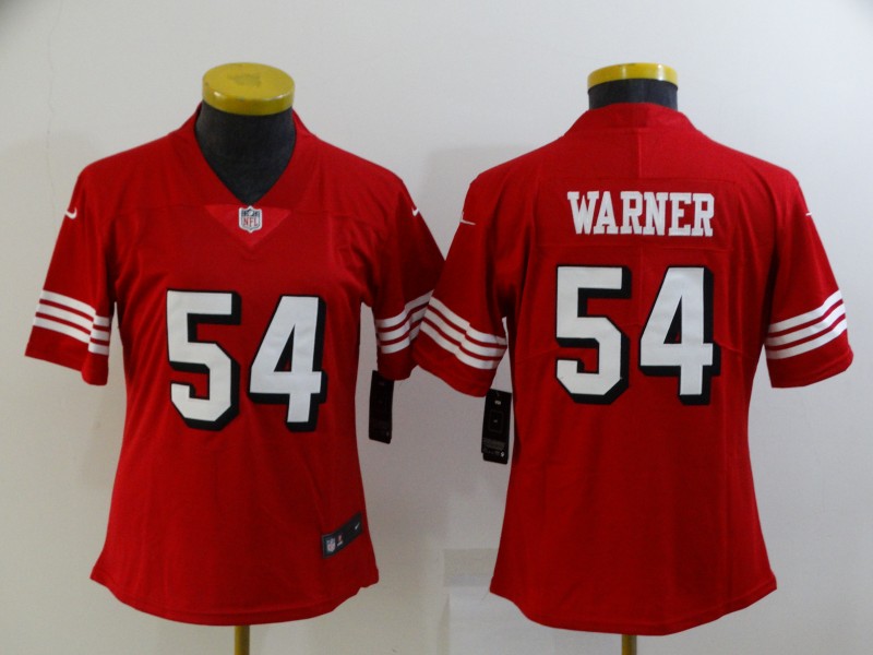 San Francisco 49ers WARNER #54 Red Women NFL Jersey
